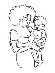 Woman with baby on white background
