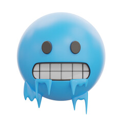 3D Cold Face Freezing Emoji Emoticon