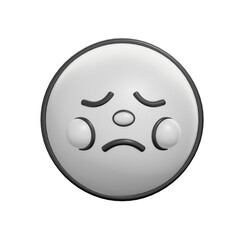 Retro 3D Disappointed Face Emoji Icon