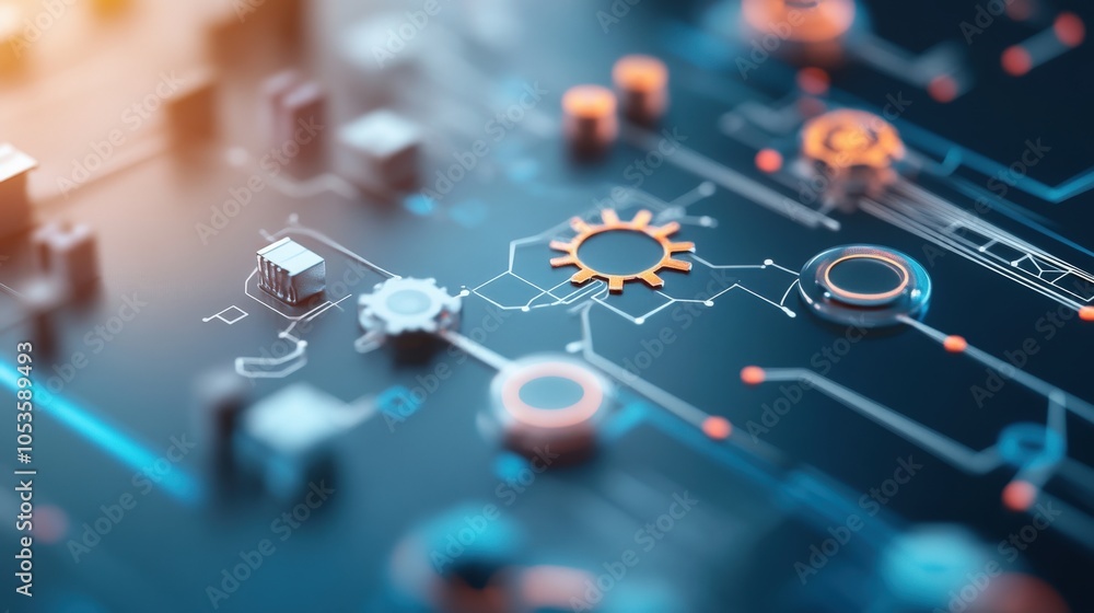 Poster innovative circuit board design showcasing advanced technology and connectivity concepts