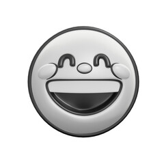 Retro Grinning Smile Emoticon 3D Illustration
