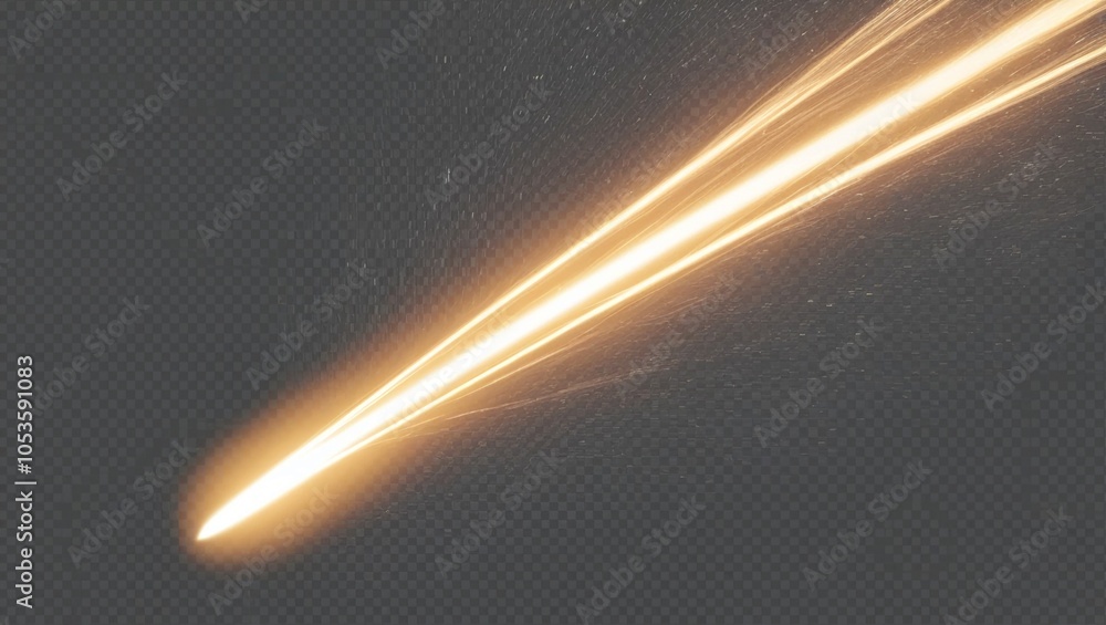 Poster glowing comet or light streak effect isolated with transparent background