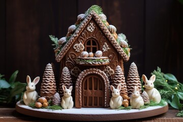 Obraz premium gingerbread home cake