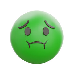 3D Nauseated Face Emoji Emoticon Illustration