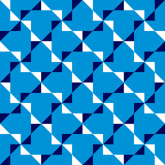 Seamless pattern with geometric motifs in three colors