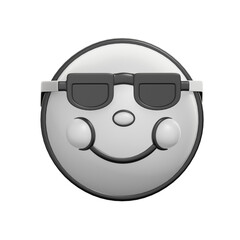 3D Retro Cool Sunglasses Smiling Face Emoticon