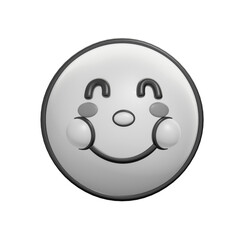 3D Retro Smiling Face Emoticon Illustration