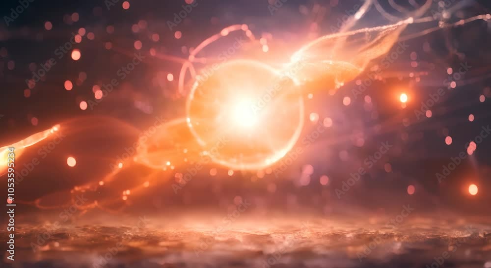 Poster glowing particle effect with unique attributes for video overlays and cinematic use 4k