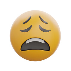 3D Weary Face Emoticon Emoji Expression