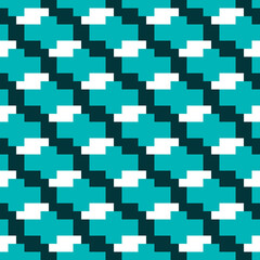 Seamless pattern with geometric motifs in three colors