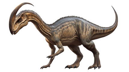 Fototapeta premium Tyrannosaurus rex isolated on a white background, showcasing this gigantic prehistoric dinosaur as a toy-like illustration