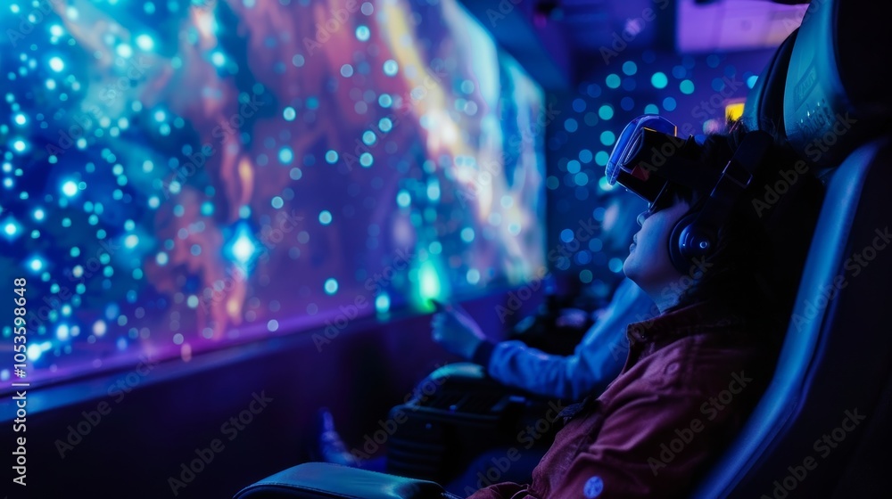 Poster The projector shifts and changes transporting guests to different corners of the universe and teaching them about its vastness.