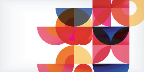 Obraz premium Colorful circle abstract background. Template for wallpaper, banner, presentation, background