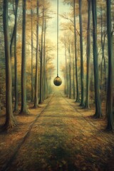 Fototapeta premium morning in the forest conceptual surreal surrealistic 
