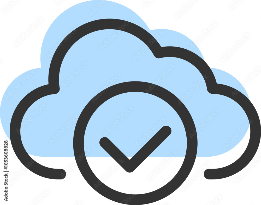 Poster cloud storage and data transfer vector icon. computing service and network related line icons. datab