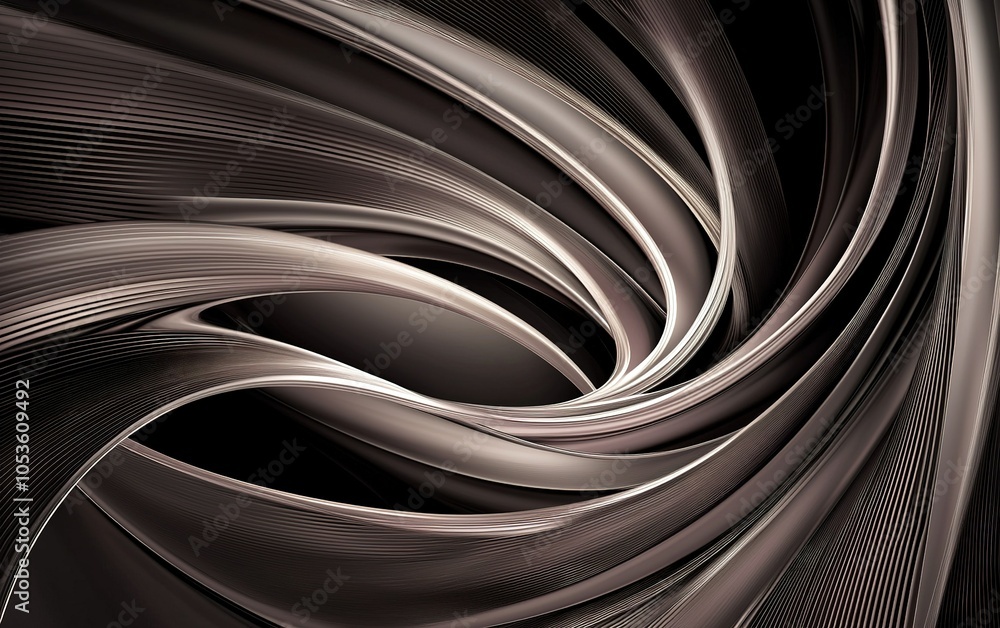 Poster a swirling pattern of silver and grey lines creates a sense of movement and flow against a dark back