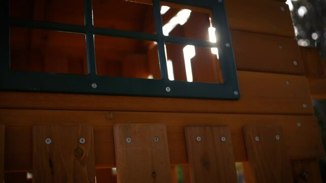 ids Tree House Series - 5 - Looking up at sunlight through kids playhouse window