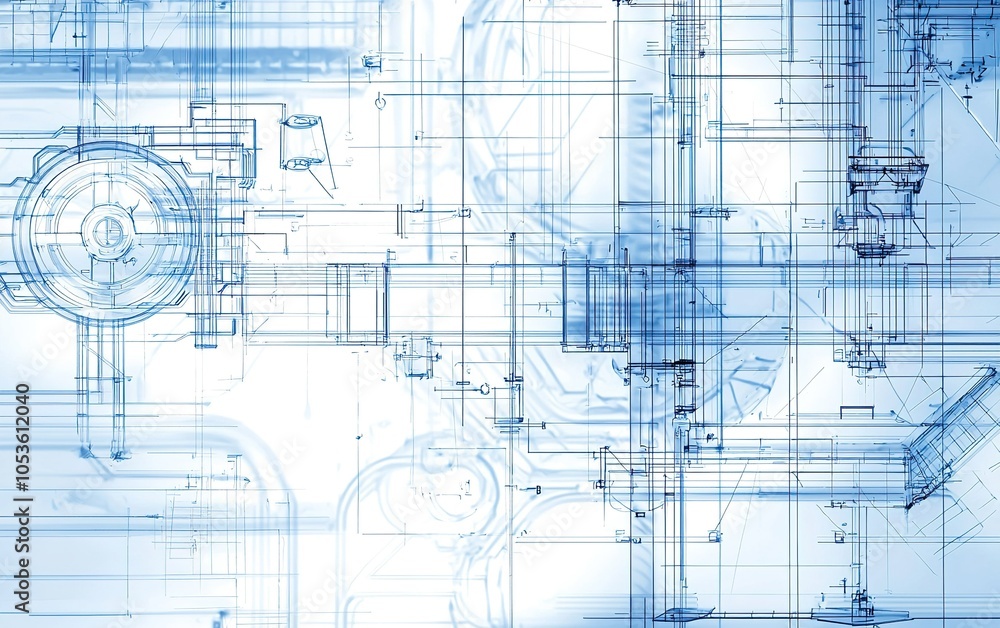 Poster detailed architectural blueprint showcasing intricate design elements and structural planning for a 
