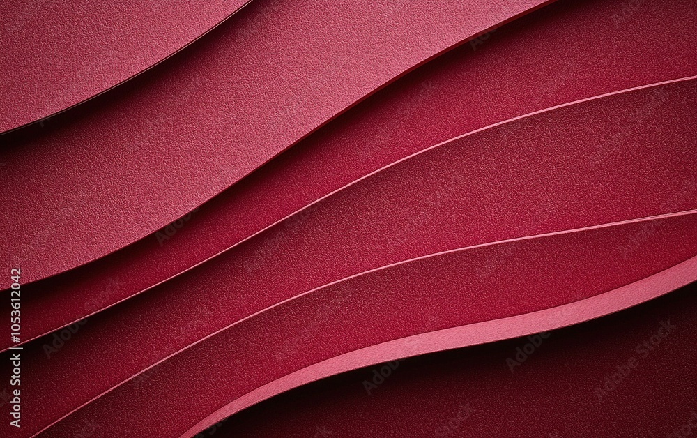 Poster abstract design featuring flowing red textures on a background with layered curves and gradients