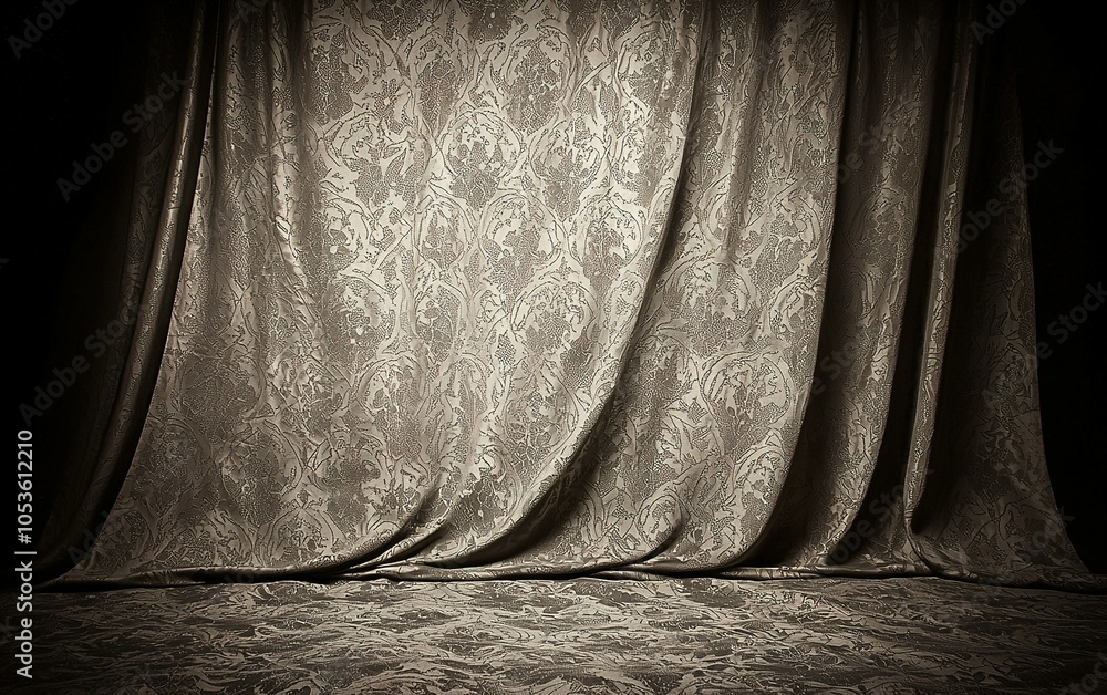 Poster elegant fabric backdrop in soft lighting creates a warm atmosphere for artistic displays or events i