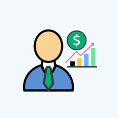 Stock Broker icon vector art image