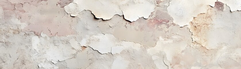 Obraz premium Weathered Concrete Wall with Flaking Paint and Cracks