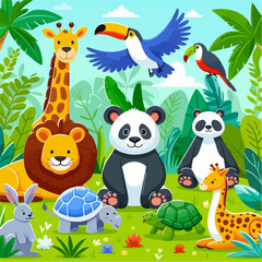 Fototapeta premium set of animals
