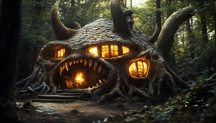 Terrifying houses in the forest