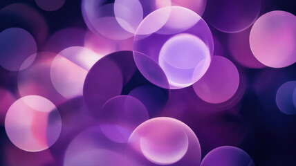A mesmerizing abstract image featuring soft, colorful bubbles in shades of purple, creating a dreamy and ethereal atmosphere.