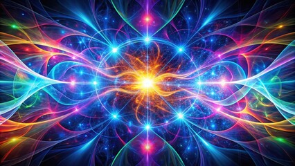 Abstract Fractal Realms Energy Wave Super Glow Neon Colorful Music Rhythm Wallpaper