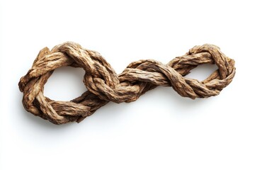 Obraz premium Isolated on white background is a rusted steel chain knot