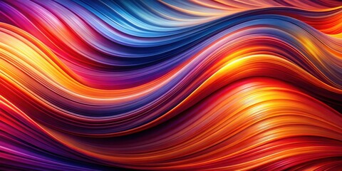 Obraz premium Energetic abstract wave pattern with vibrant swirling colors in red, orange, blue, purple