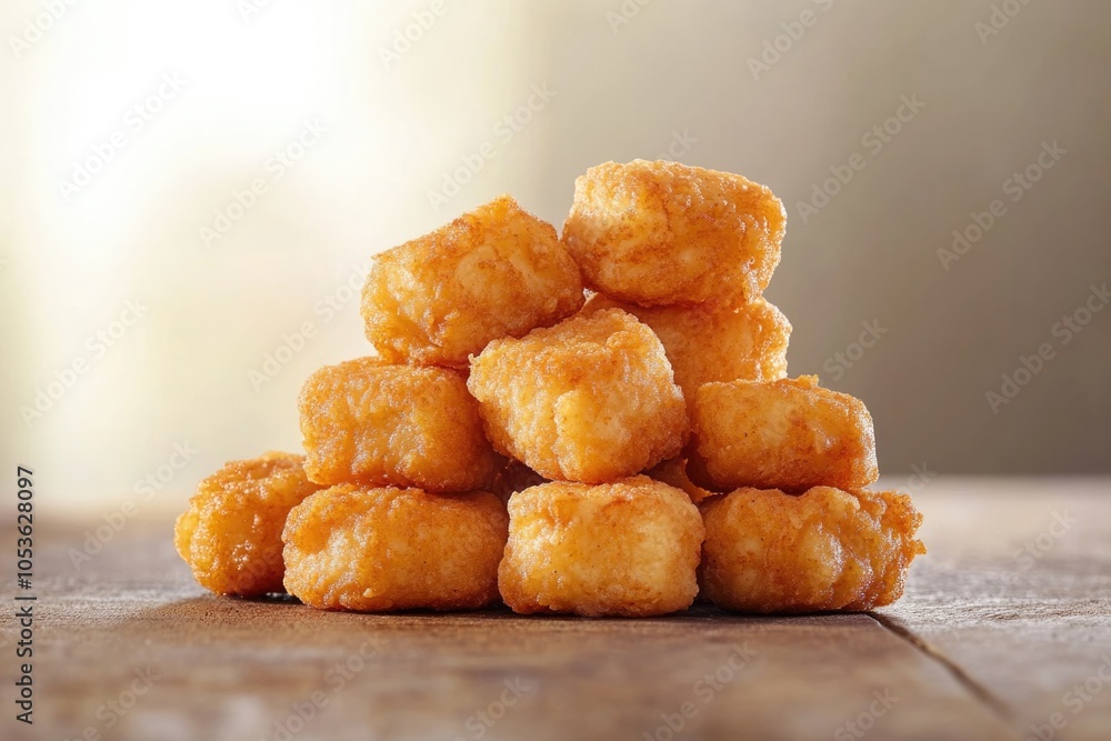 Poster a picture of a selection of donuts placed on a wooden table, suitable for use in food-related conten
