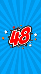 Colorful background with number 48 - Forty-Eight - 48th forty-eighth