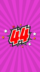 Colorful background with number 44 - Forty-Four - 44th forty-fourth