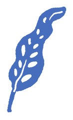 Single Blue Leaf With Dots