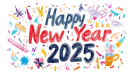 Artistic Brushstrokes: A vibrant watercolor splash celebrating 2025 with creative freedom