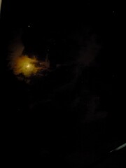 Moon and sun in the beautiful sky, dusk and amazing views