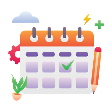 recommend clip art: Gradient color illustration for Calendar schedule