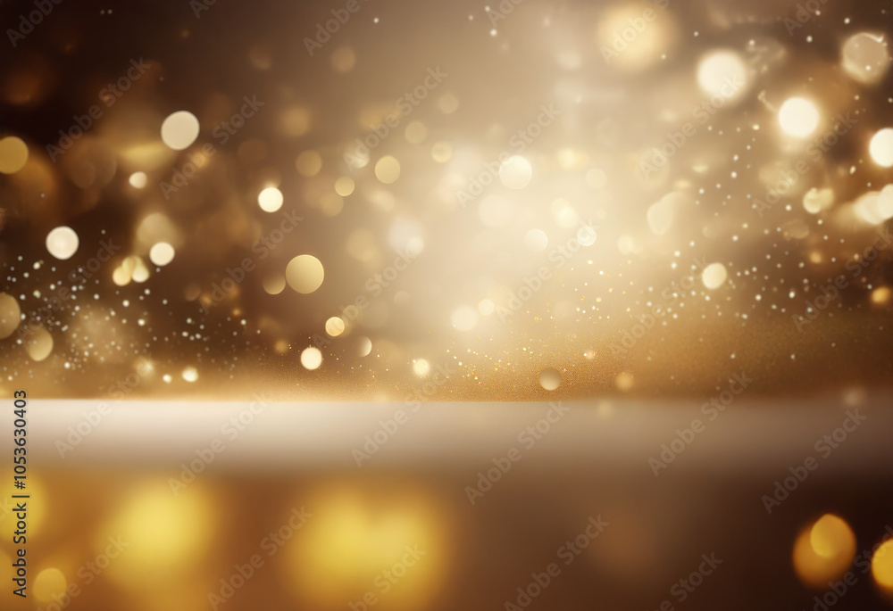 Poster a blurred background with a horizontal surface in the foreground. the background is filled with boke
