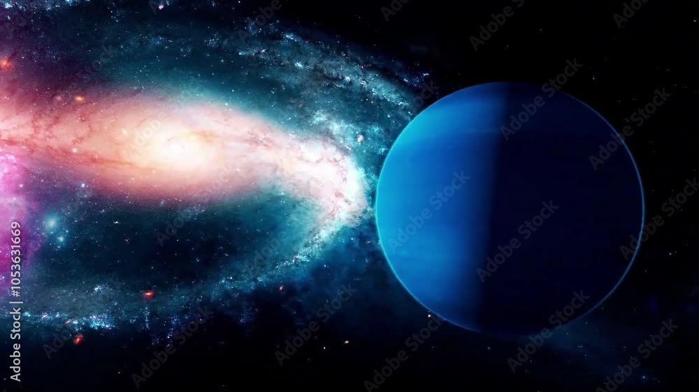 Poster animation depicting neptune in outer space.