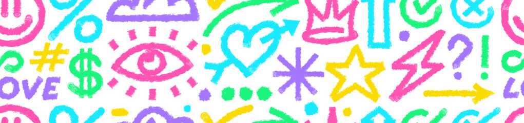 Grunge pattern naive shapes, lines, forms