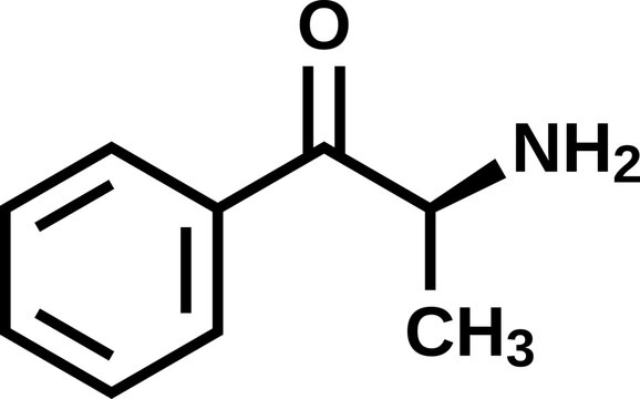 Cathinone structural formula, vector illustration
