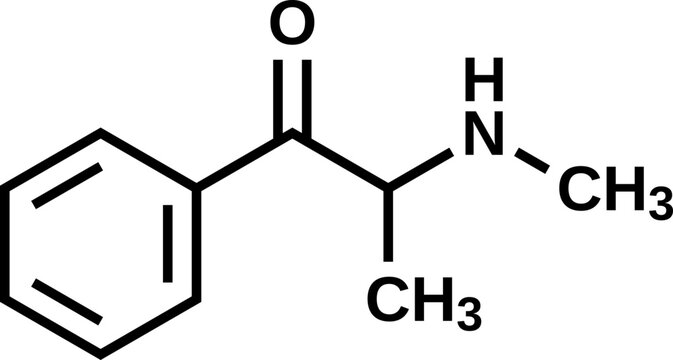 Methcathinone structural formula, vector illustration 