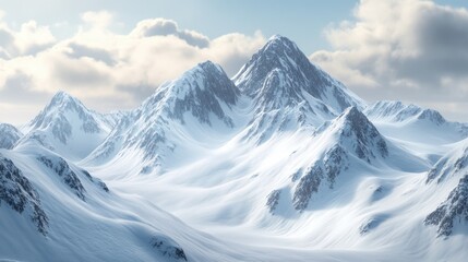 Obraz premium Eroding Peaks, majestic snow-capped mountains revealing rugged rock formations as winter fades, showcasing nature's transition and beauty.