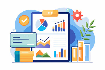 Financial Report Analysis with Colorful Graphs and Charts – Perfect for Business Presentations