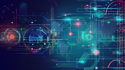 Background of Digital Abstracts in Artificial Intelligence, Data Transmission and Encryption, and Scientific Research - a complex and innovative visual. The background of digital abstracts involving a