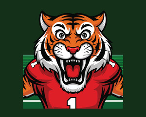 Fototapeta premium Printmascot tiger logo design 
