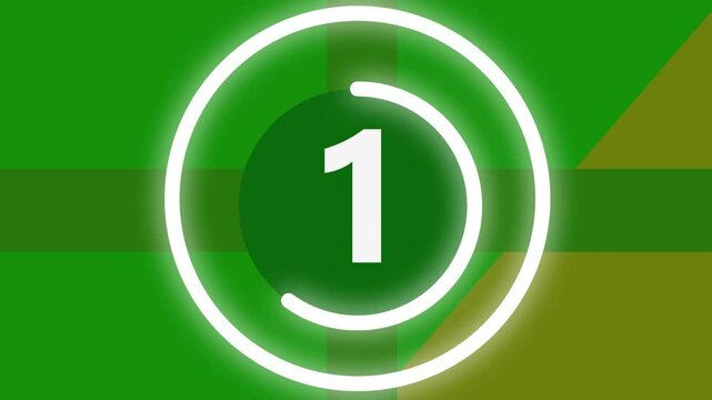 Countdown timer animation with green screen background. Countdown, Old film movie timer countdown, 4k  countdown video.