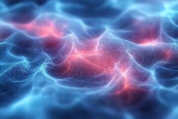 Fototapeta premium Abstract blue and red energy wave background.